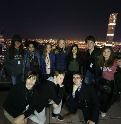 New York Trip Student pose on Top of The Rock in New York City.
