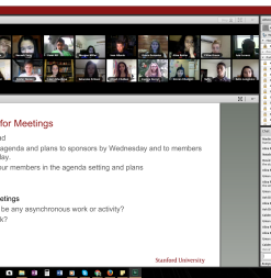 Student Assembly Online Students presenting during an assembly online in Adobe Connect