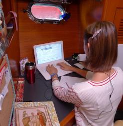 student on computer