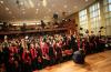 Students tossing caps in the air